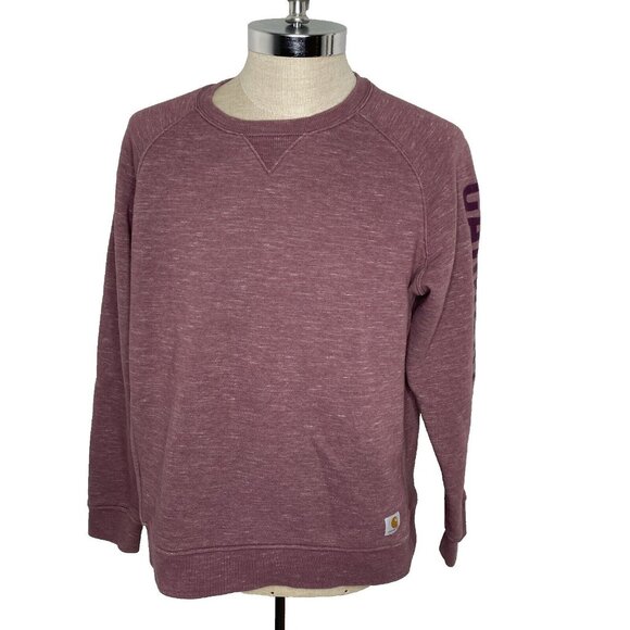 CARHARTT Pullover Sweatshirt XL Heavy Weight Fleece Maroon Crew Neck - Picture 1 of 8
